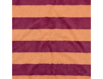 Badstof Jersey Bouclé Strepen – Sunset/Bordeaux