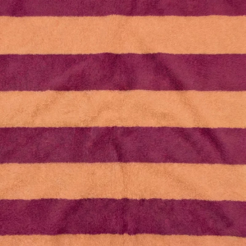 Badstof Jersey Bouclé Sunset/Bordeaux – Zacht & Retro