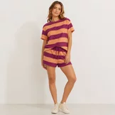 Badstof Jersey Bouclé Sunset/Bordeaux – Zacht & Retro