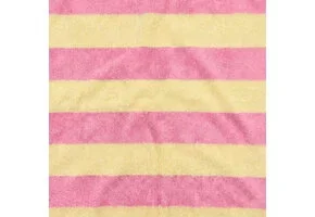 Badstof Jersey Bouclé Strepen – Roze/Vanillegeel
