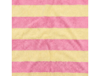Badstof Jersey Bouclé Strepen – Roze/Vanillegeel