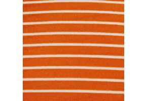 Badstof Jersey Bouclé Fijne Strepen – Mandarijn Oranje/Ecru