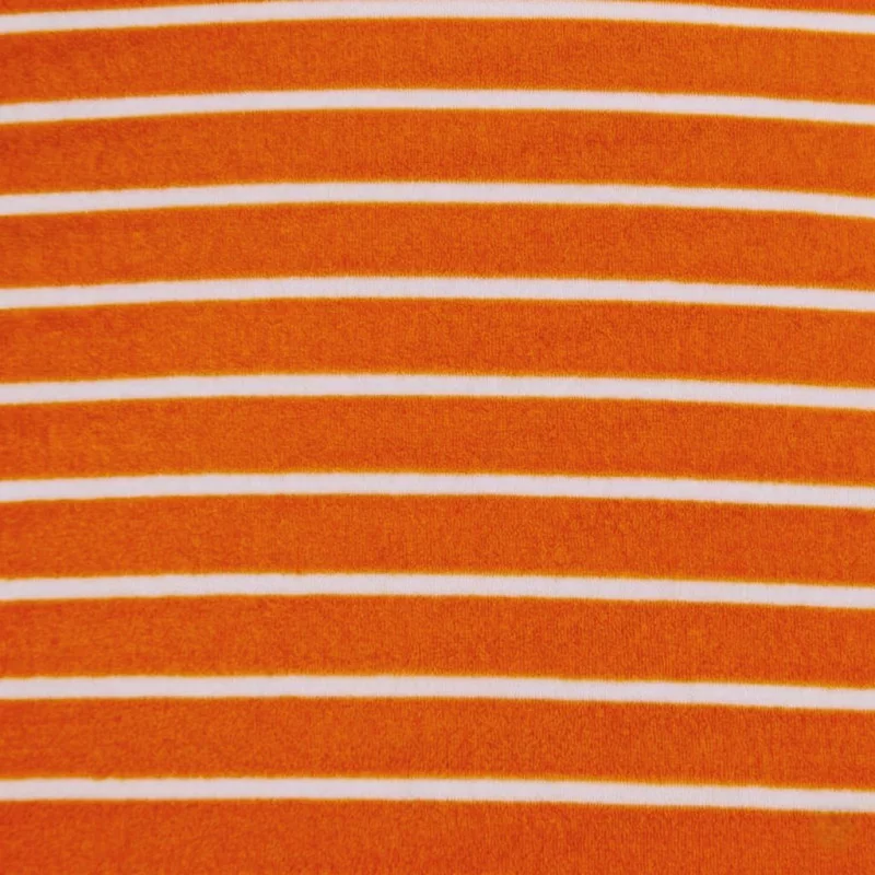 Badstof Jersey Bouclé Mandarijn/Ecru – Fris & Zacht