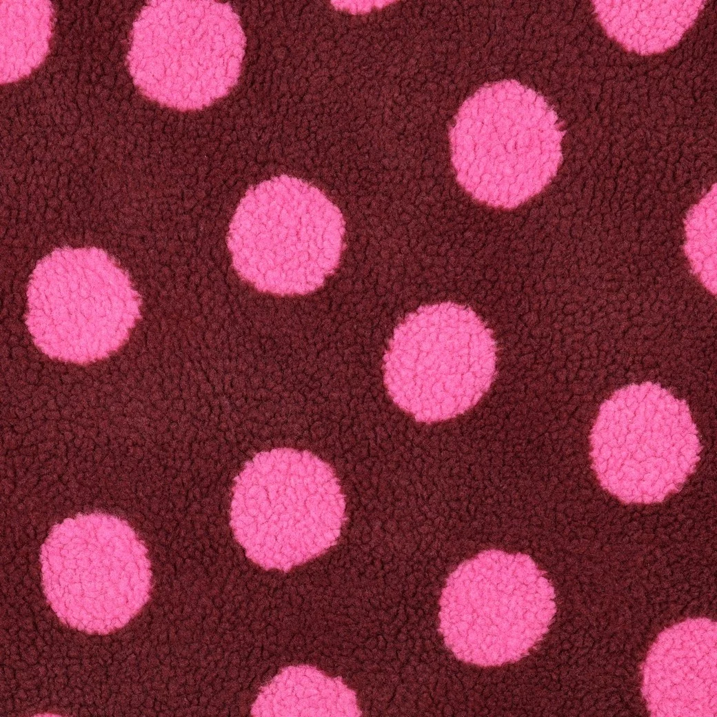 Teddy Stof Dots Bordeaux – Zacht, Warm & Trendy