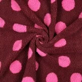 Teddy Stof Dots Bordeaux – Zacht, Warm & Trendy