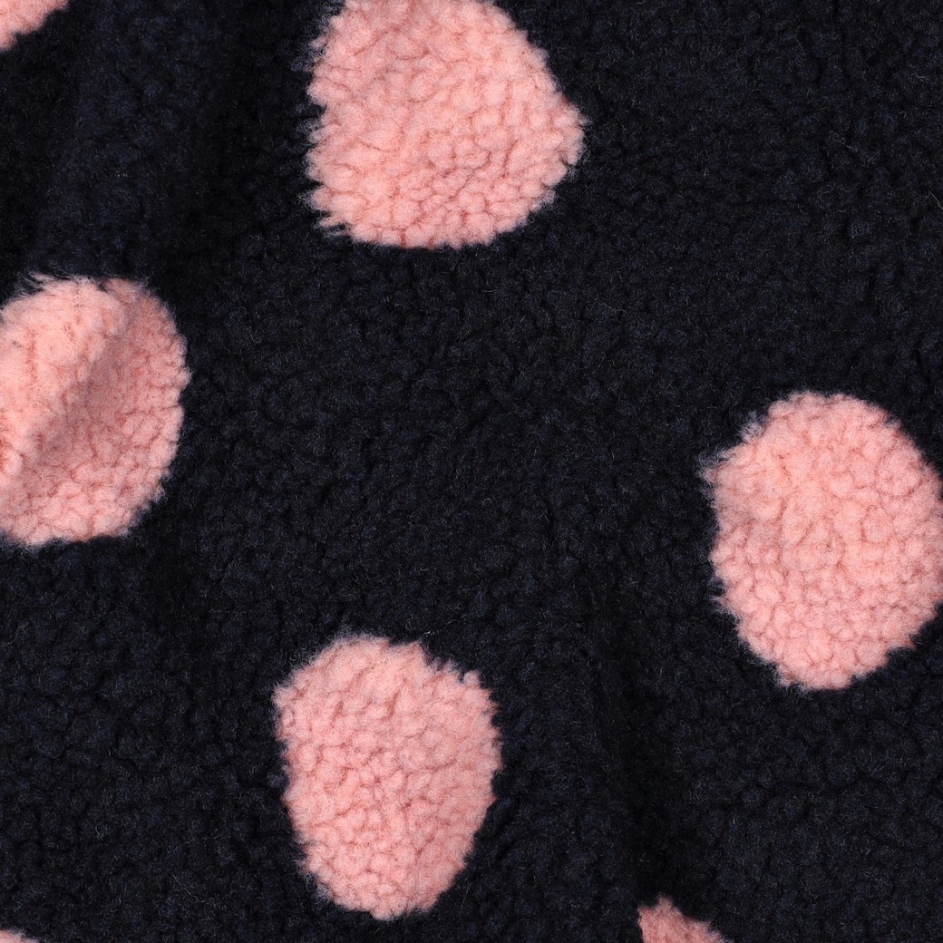 Teddy Stof Dots Marine – Zacht, Warm & Trendy