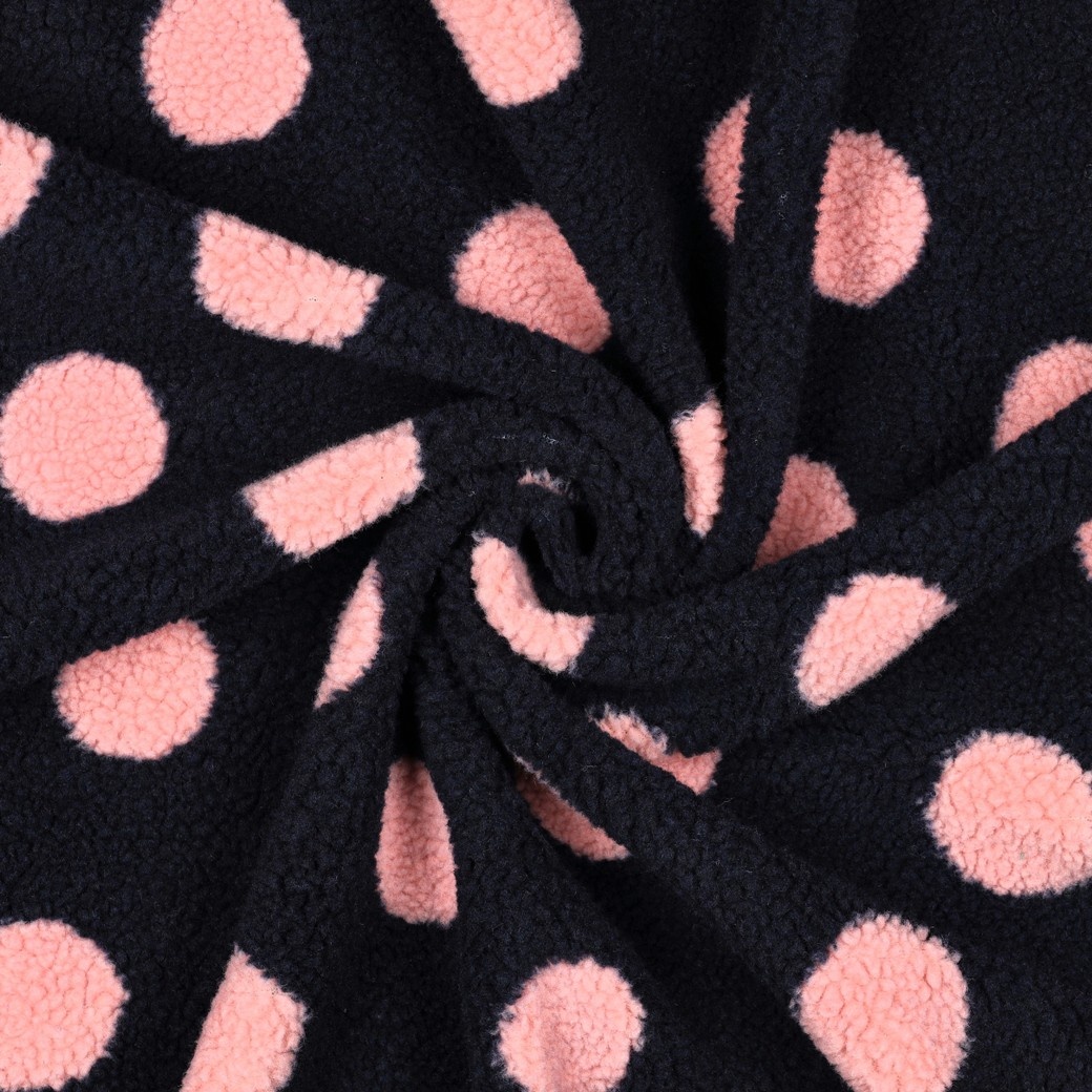 Teddy Stof Dots Marine – Zacht, Warm & Trendy
