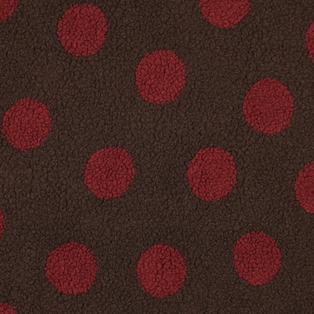 Teddy Stof Dots Donkerbruin – Zacht, Warm & Trendy
