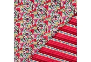 Stepped Voile Katoen Digitale Bloemen – Gebroken Wit