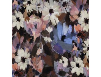 French Terry Stof Digitale Print – Bloemenveld Violet