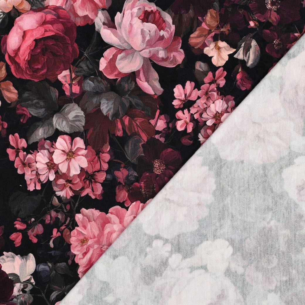Sweat Digitale Print Bloemen Zwart – Trendy & Stijlvol
