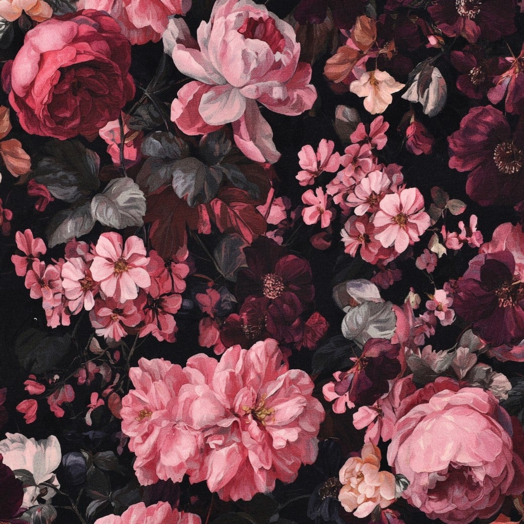 Sweat Digitale Print Bloemen Zwart – Trendy & Stijlvol