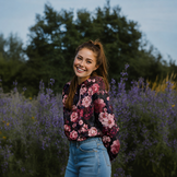Sweat Digitale Print Bloemen Zwart – Trendy & Stijlvol