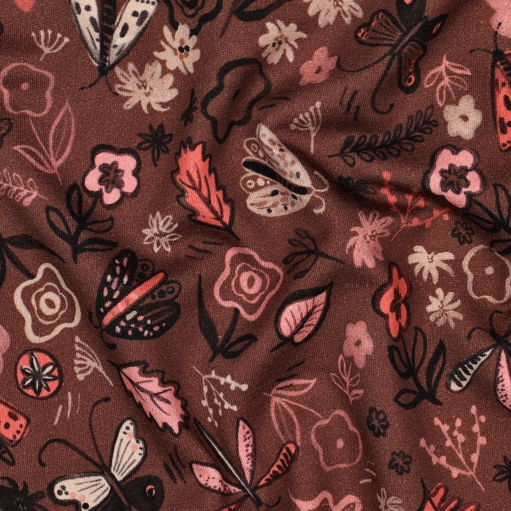 Sweat Digitale Print Bloemen Bruin – Zacht & Speels