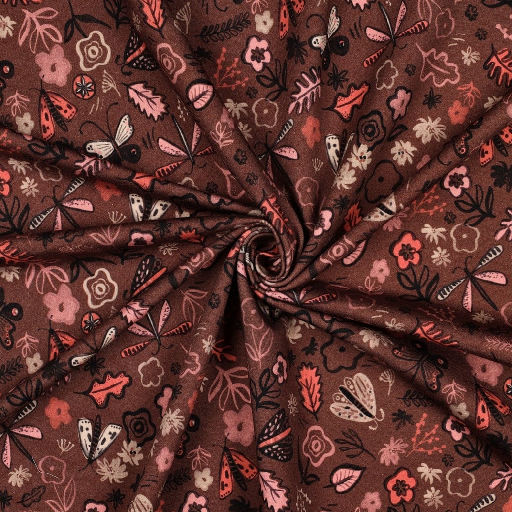 Sweat Digitale Print Bloemen Bruin – Zacht & Speels