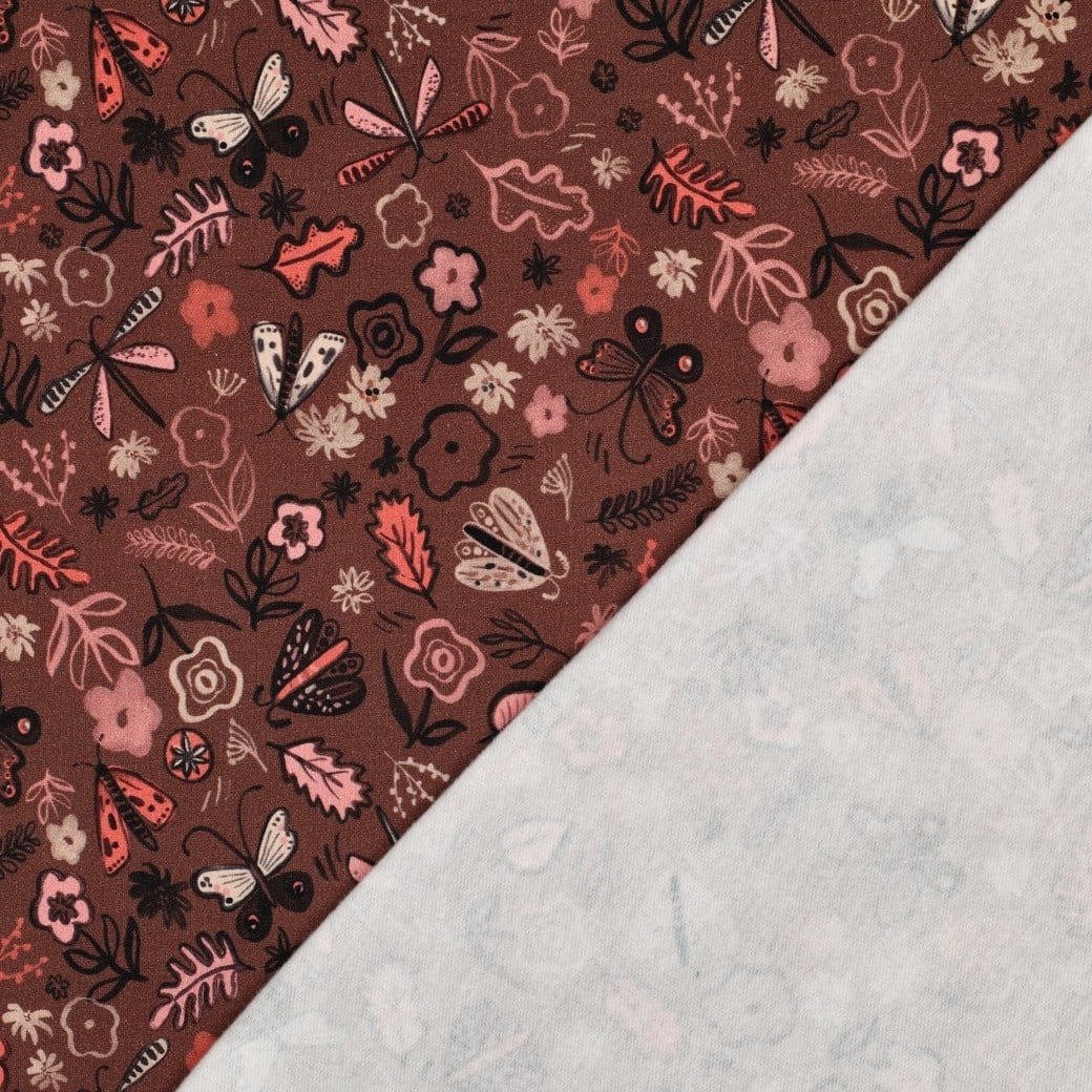 Sweat Digitale Print Bloemen Bruin – Zacht & Speels