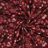 Sweat Digitale Print Bloemen Bordeaux – Zacht & Speels