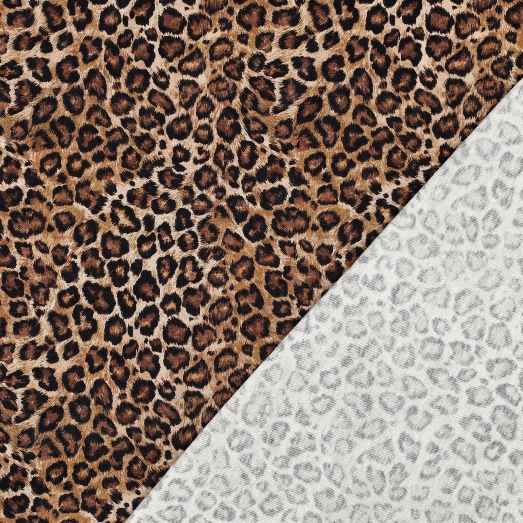 Jersey Katoen Panter Camel – Trendy, Zacht & Rekbaar