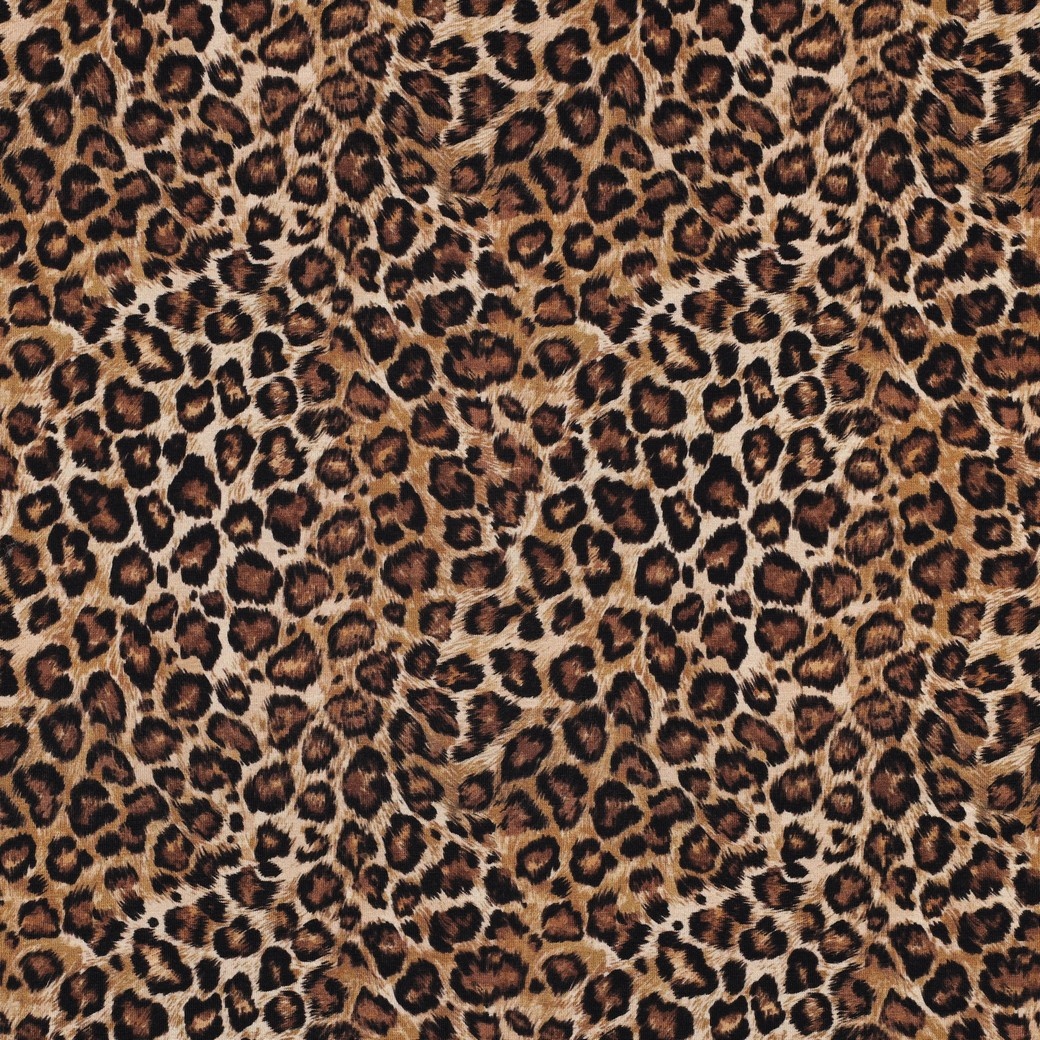 Jersey Katoen Panter Camel – Trendy, Zacht & Rekbaar