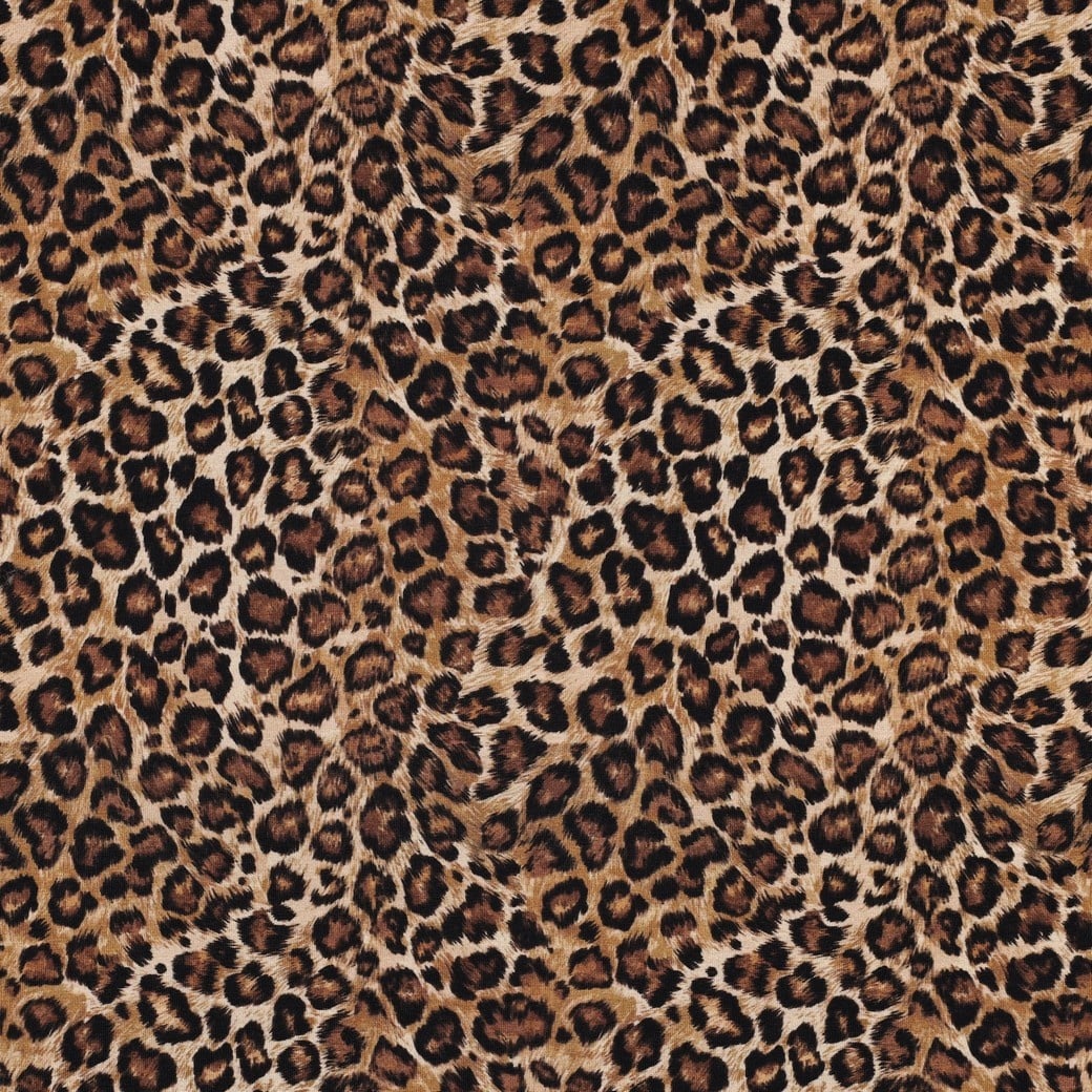 Jersey Katoen Panter Camel – Trendy, Zacht & Rekbaar