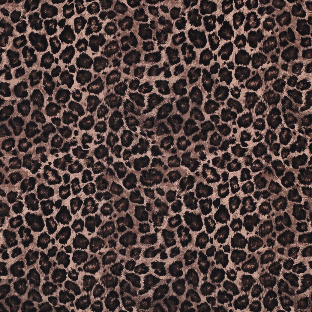 Jersey Katoen Panter Bruin – Trendy, Zacht & Rekbaar