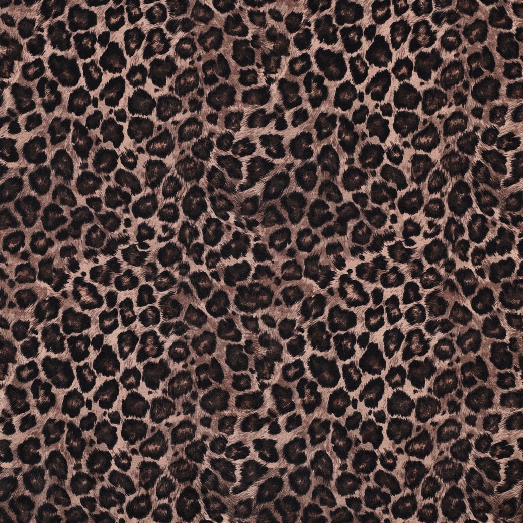 Jersey Katoen Panter Bruin – Trendy, Zacht & Rekbaar