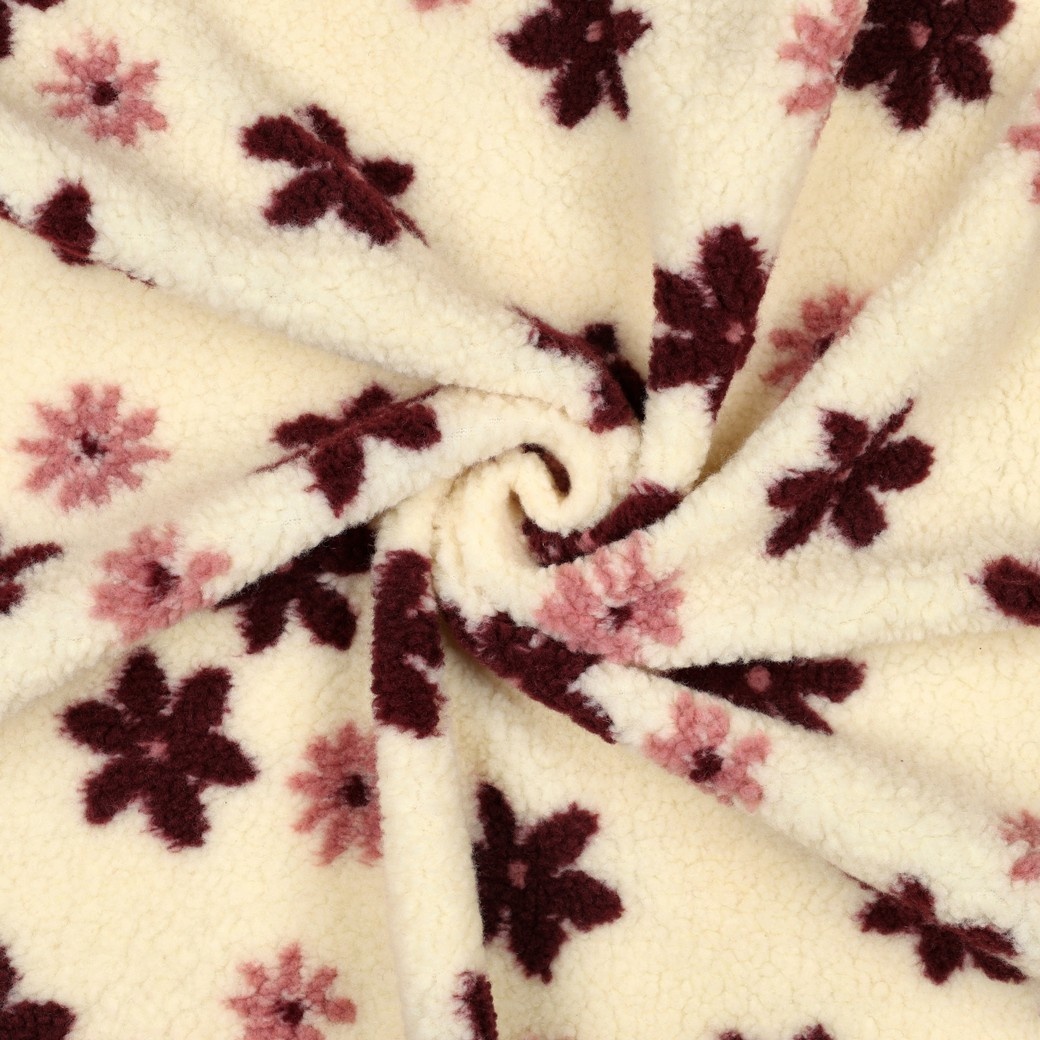 Teddy Stof Bloemen Ecru – Zacht, Warm & Schattig
