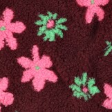 Teddy Stof Bloemen Bordeauxrood – Zacht, Warm & Schattig