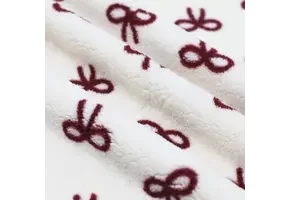 Teddy Stof Naturel met Bordeaux Strik