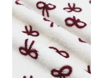 Teddy Stof Naturel met Bordeaux Strik