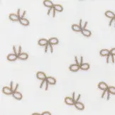 Teddy Stof Naturel met Beige Strik – Zacht & Schattig