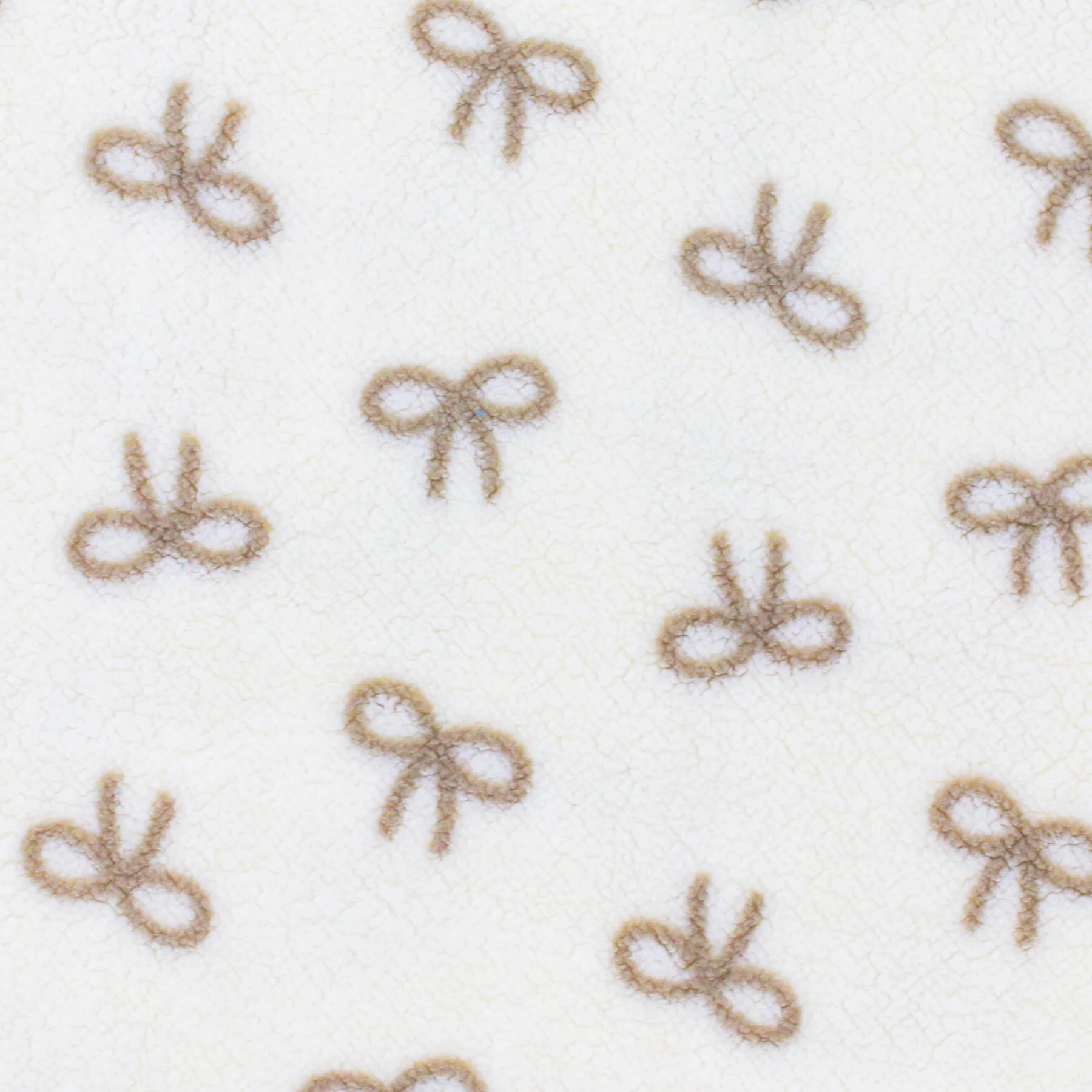 Teddy Stof Naturel met Beige Strik – Zacht & Schattig