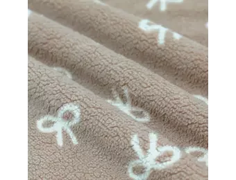 Teddy Stof Donker Beige met Naturel Strik