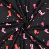 Katoen Poplin Cowboylaarzen Zwart – Trendy & Speels