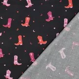 Katoen Poplin Cowboylaarzen Zwart – Trendy & Speels