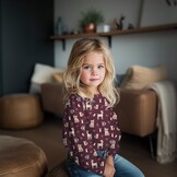 Poplin Katoen Bosdieren Bordeauxrood – Lief & Sfeervol
