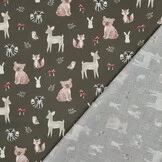 Poplin Katoen Bosdieren Legergroen – Lief & Sfeervol