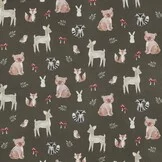 Poplin Katoen Bosdieren Legergroen – Lief & Sfeervol