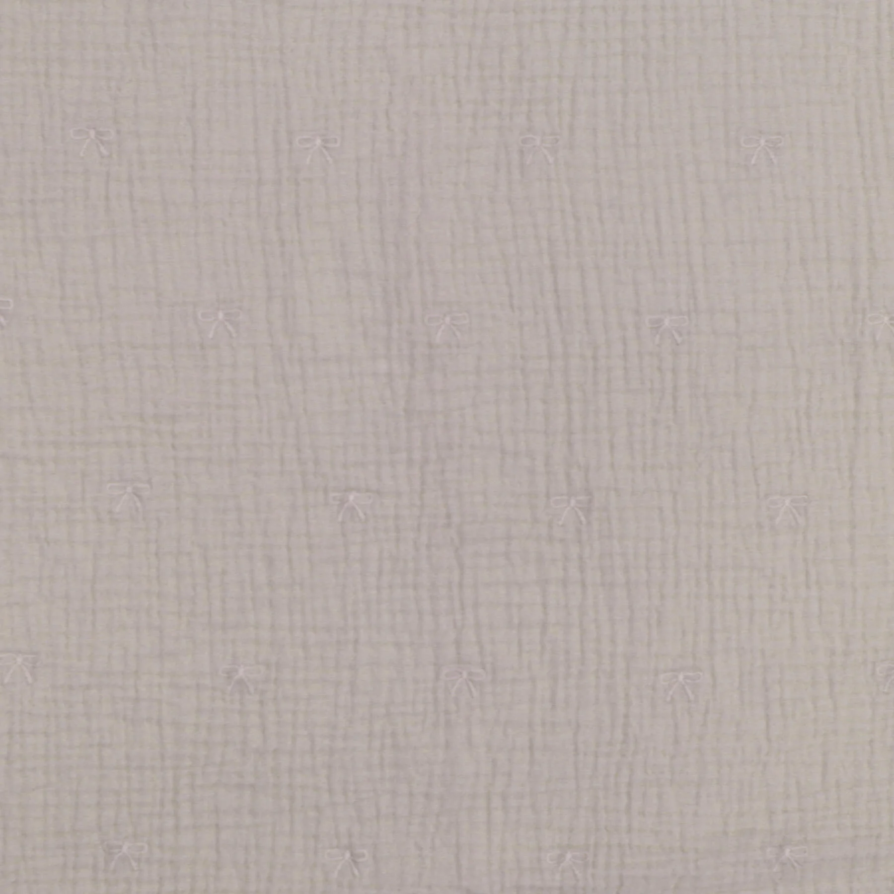 Hydrofiel Stof Strikjes Licht Beige – Zacht & Lief Geborduurd