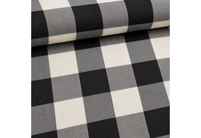 Katoen Stof Madrasruit 5 cm – Zwart/Wit