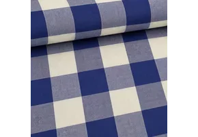 Katoen Stof Madrasruit 5 cm – Kobaltblauw/Wit