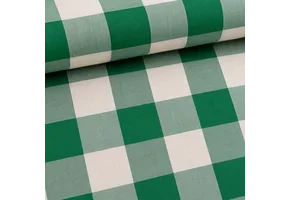 Katoen Stof Madrasruit 5 cm – Groen/Wit