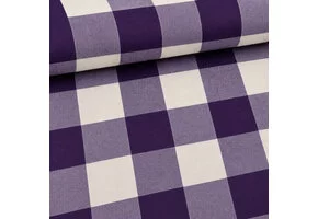 Katoen Stof Madrasruit 5 cm – Paars/Wit