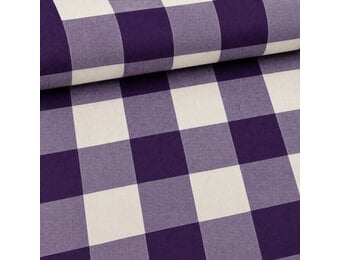 Katoen Stof Madrasruit 5 cm – Paars/Wit