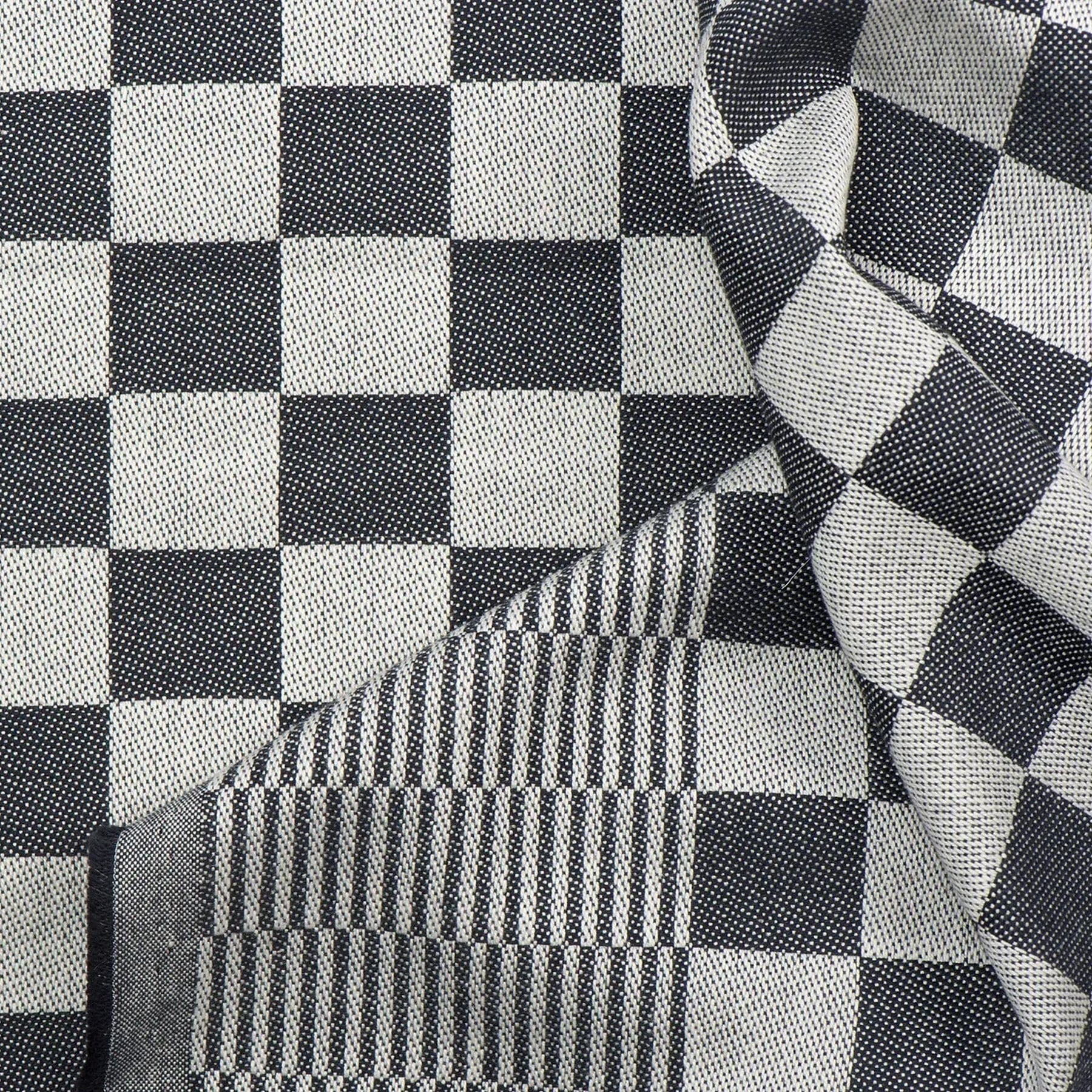Dambont Theedoekenstof Zwart – Stevige Katoenen Pompdoek