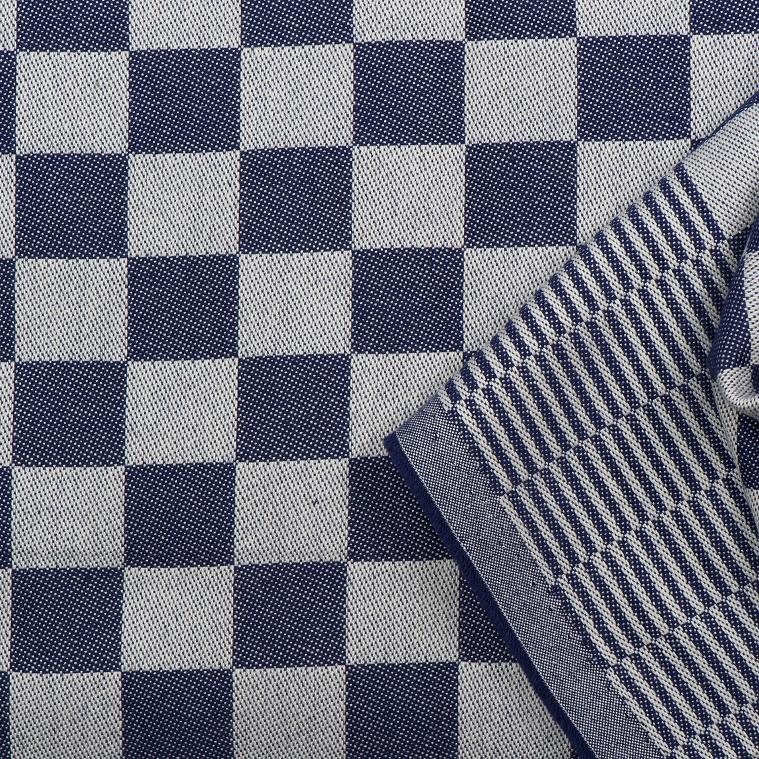 Dambont Theedoekenstof Marine – Stevige Katoenen Pompdoek