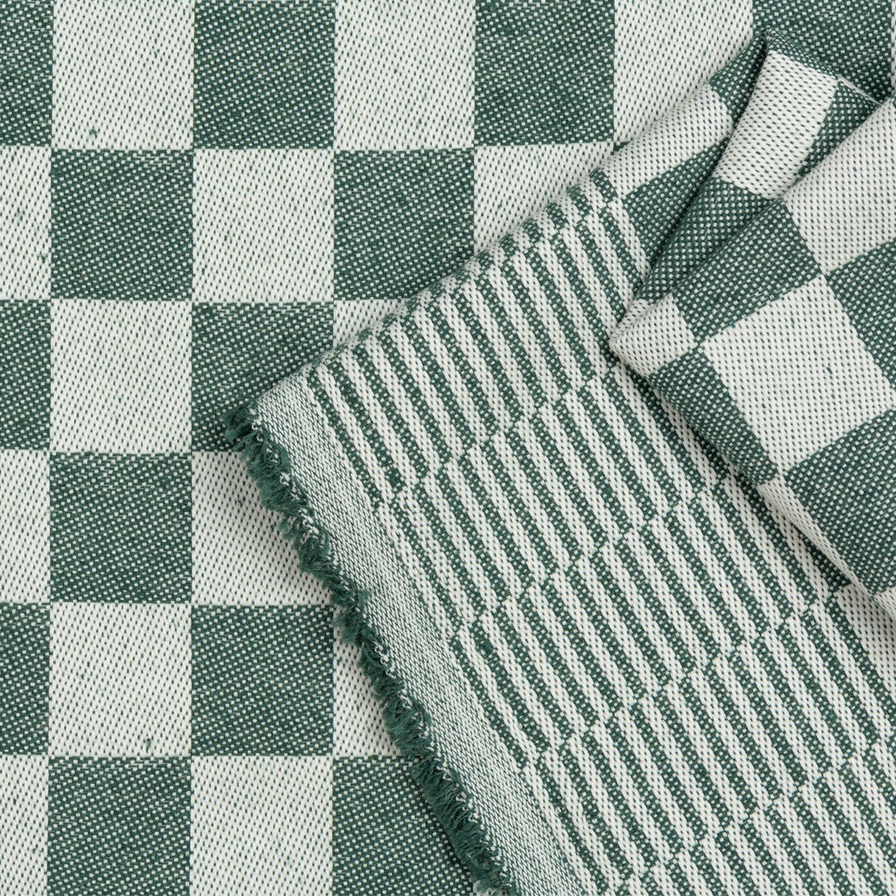 Dambont Theedoekenstof Donkergroen – Stevige Katoenen Pompdoek