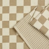 Dambont Theedoekenstof Zandbeige – Stevige Katoenen Pompdoek