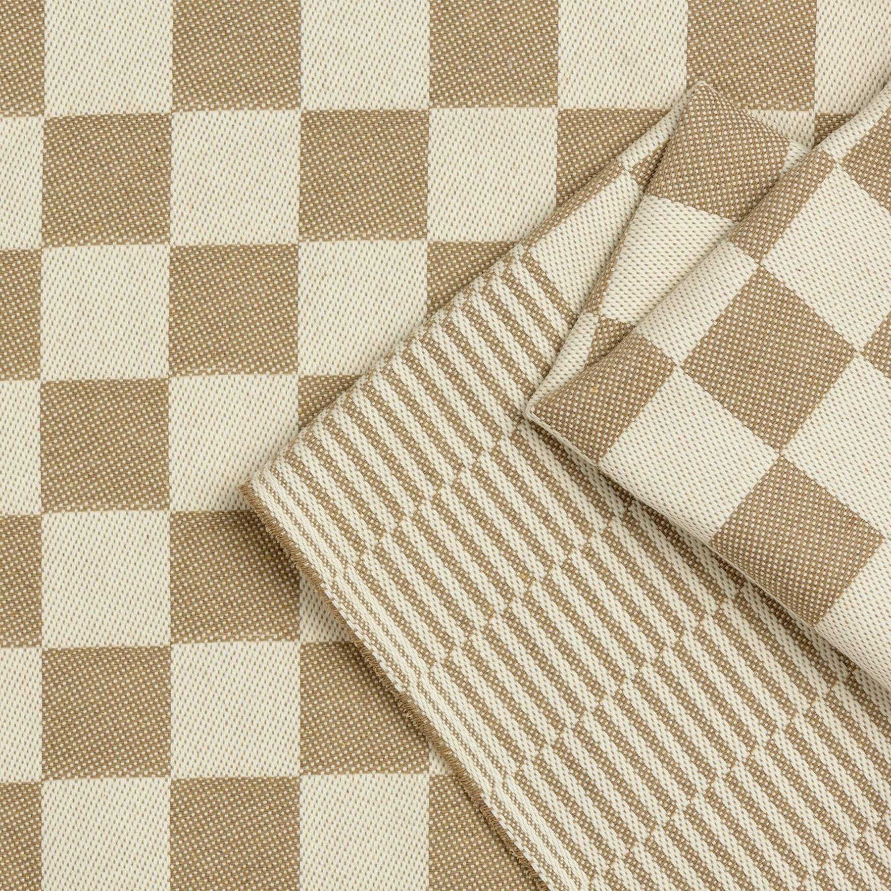 Dambont Theedoekenstof Zandbeige – Stevige Katoenen Pompdoek
