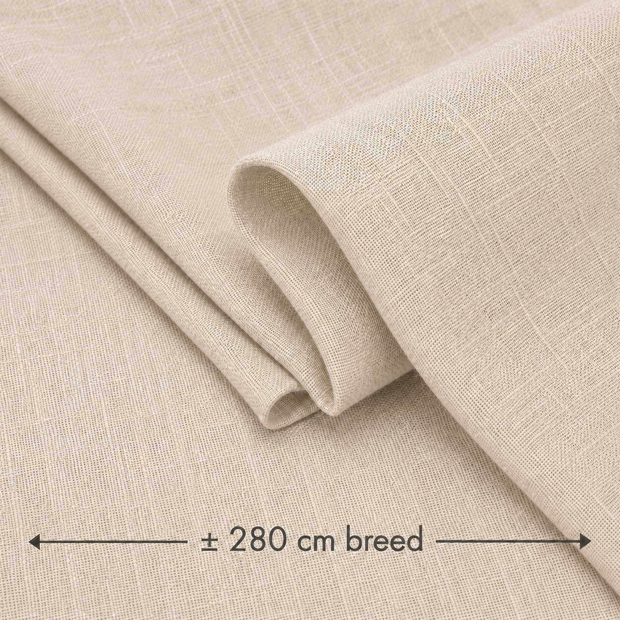 Linnen Stof (280cm Breed) Licht Beige – Natuurlijk & Extra Breed